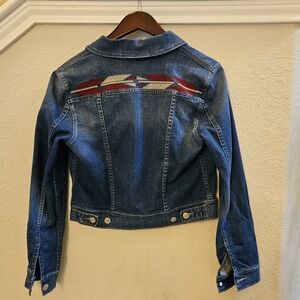 Levi's Classic Southwestern Indigo Denim Embroidered Embellished Jacket Size M